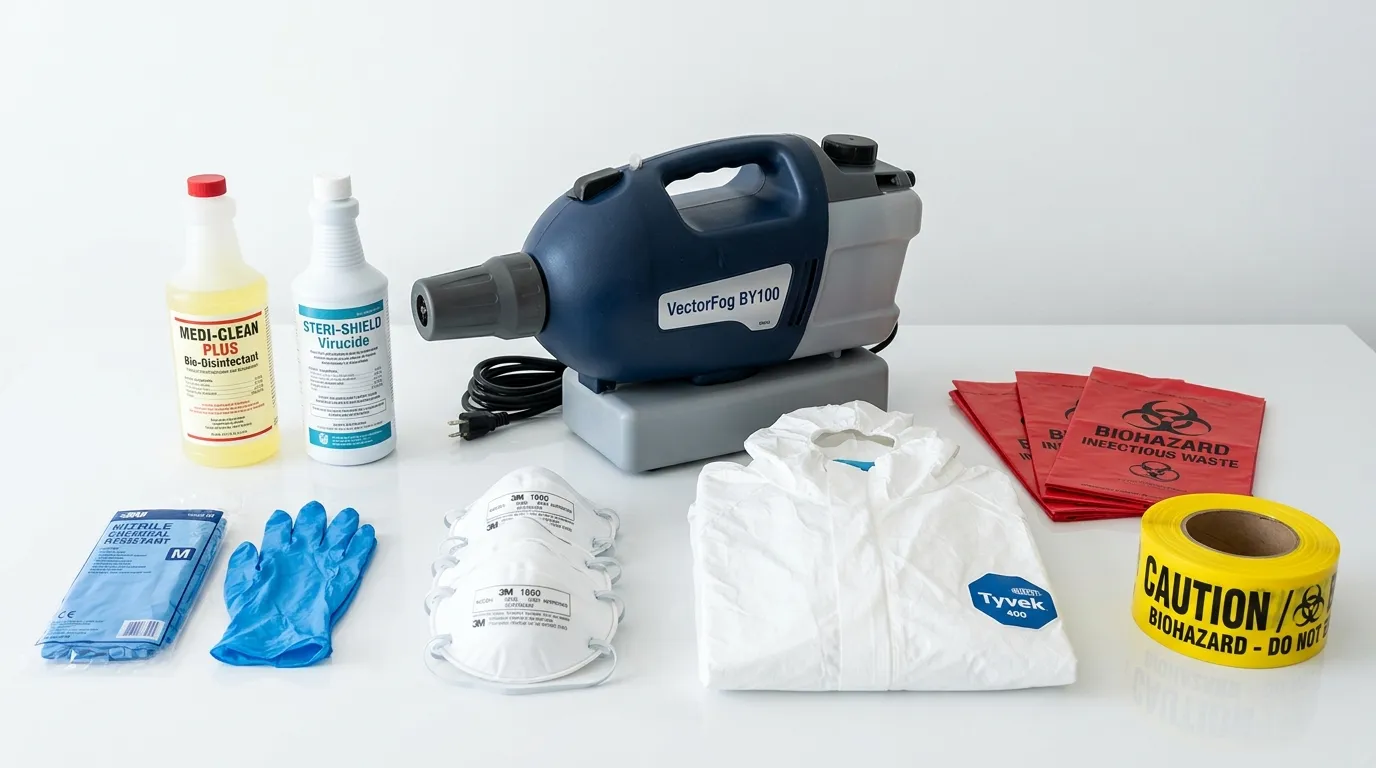 Professional biohazard remediation crew working in Whitefish