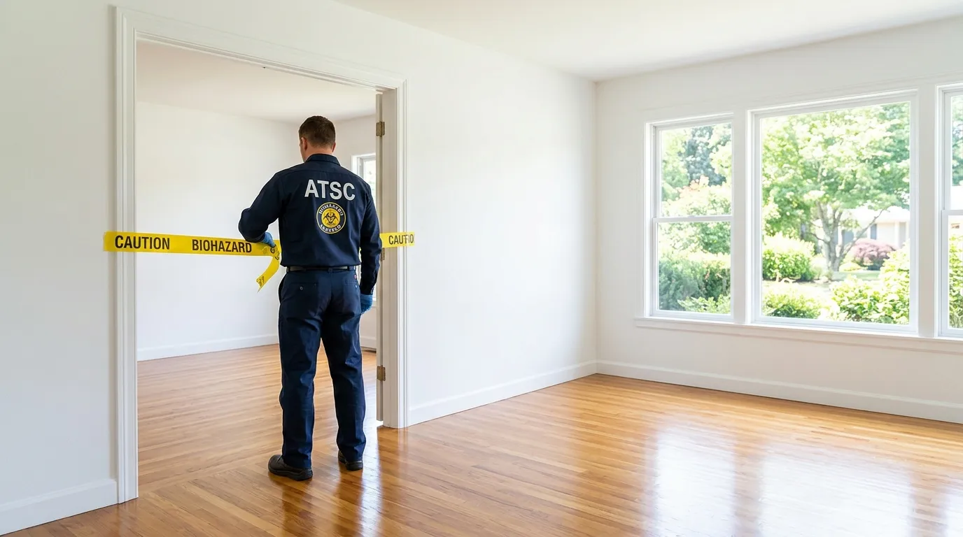 Certified biohazard cleanup crew performing Trauma Scene Cleanup in Whitefish